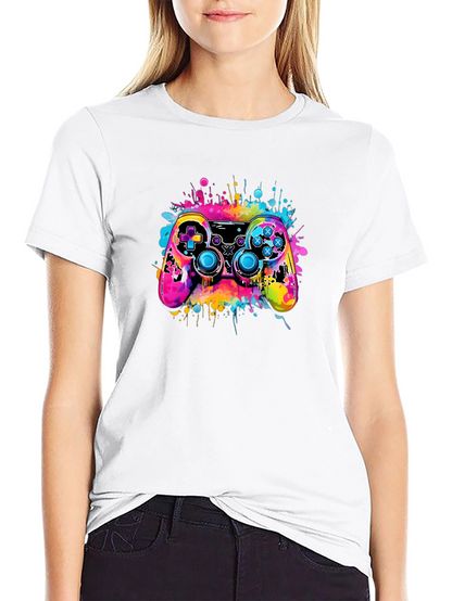 Vibrant Gaming Controller Graphic T-Shirt