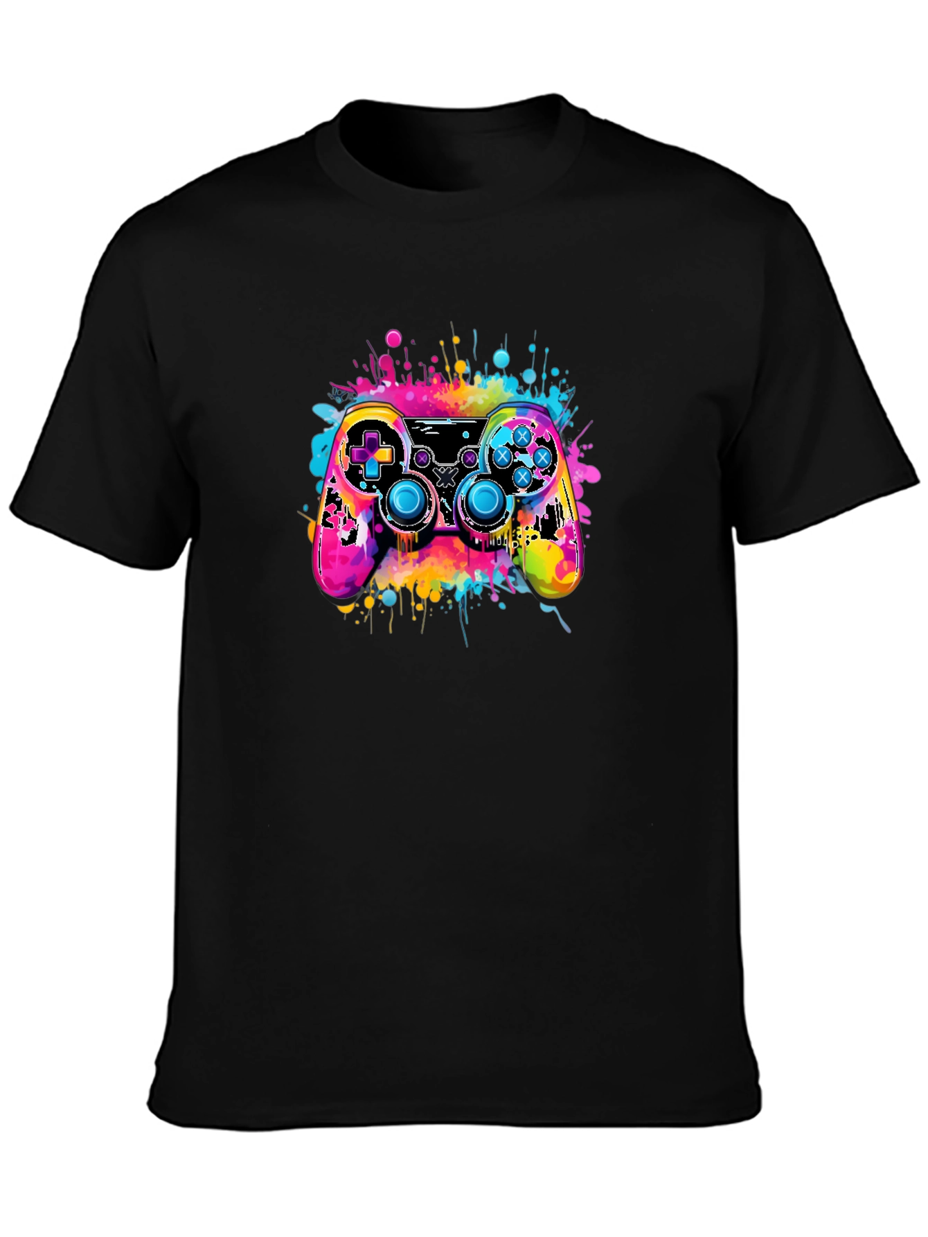 Vibrant Gaming Controller Graphic T-Shirt