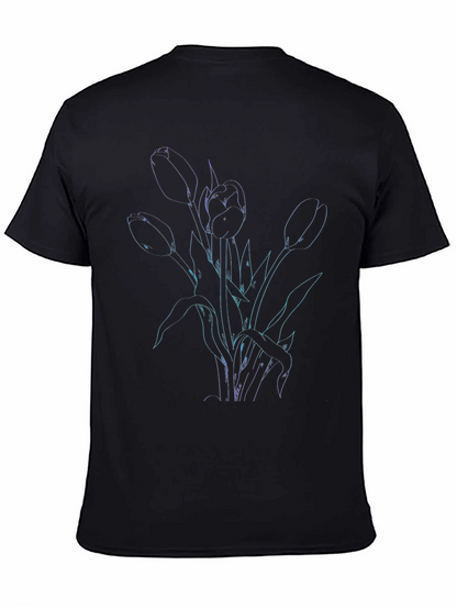Tulip Outline Graphic Tee - Black