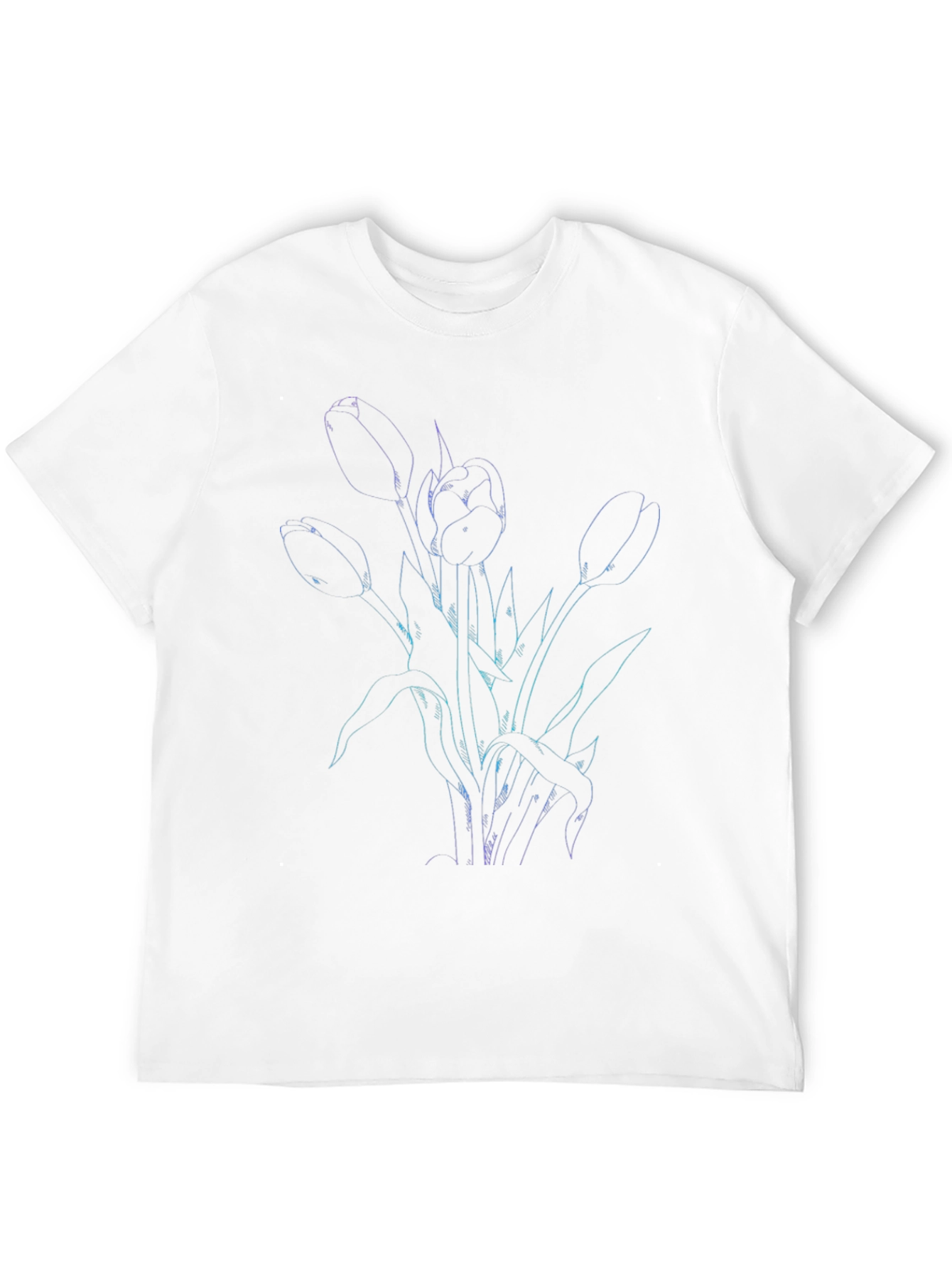 Tulip Outline Graphic Tee - Black