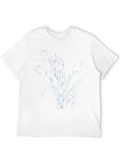 Tulip Outline Graphic Tee - Black