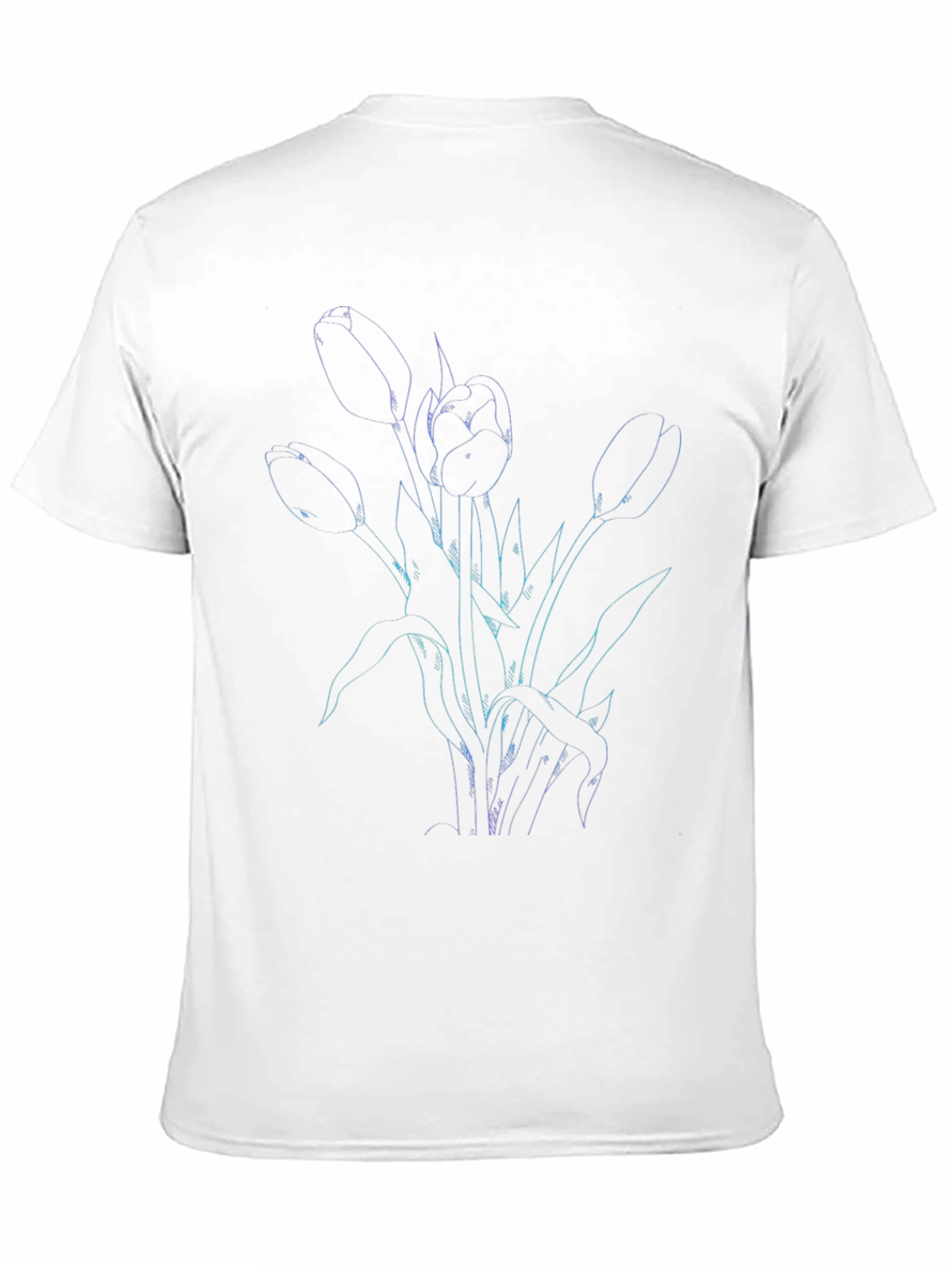 Tulip Outline Graphic Tee - Black