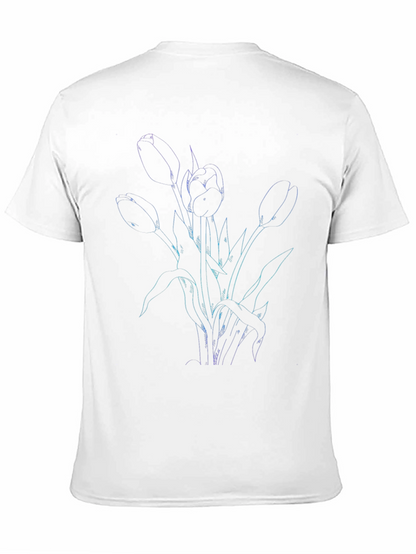 Tulip Outline Graphic Tee - Black