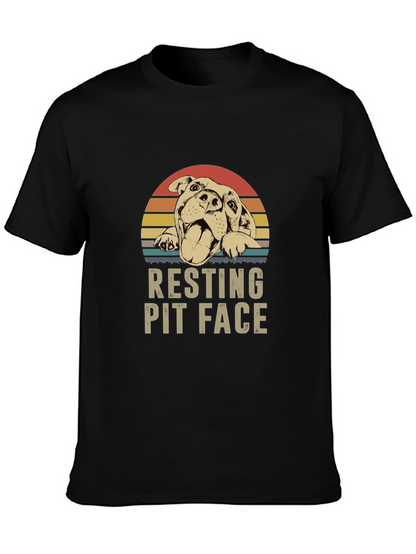 Resting Pit Face T-Shirt - Dog Lover Tee