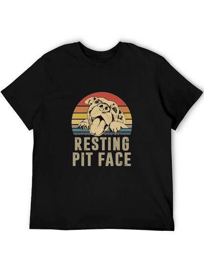 Resting Pit Face T-Shirt - Dog Lover Tee
