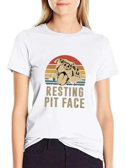 Resting Pit Face T-Shirt - Dog Lover Tee