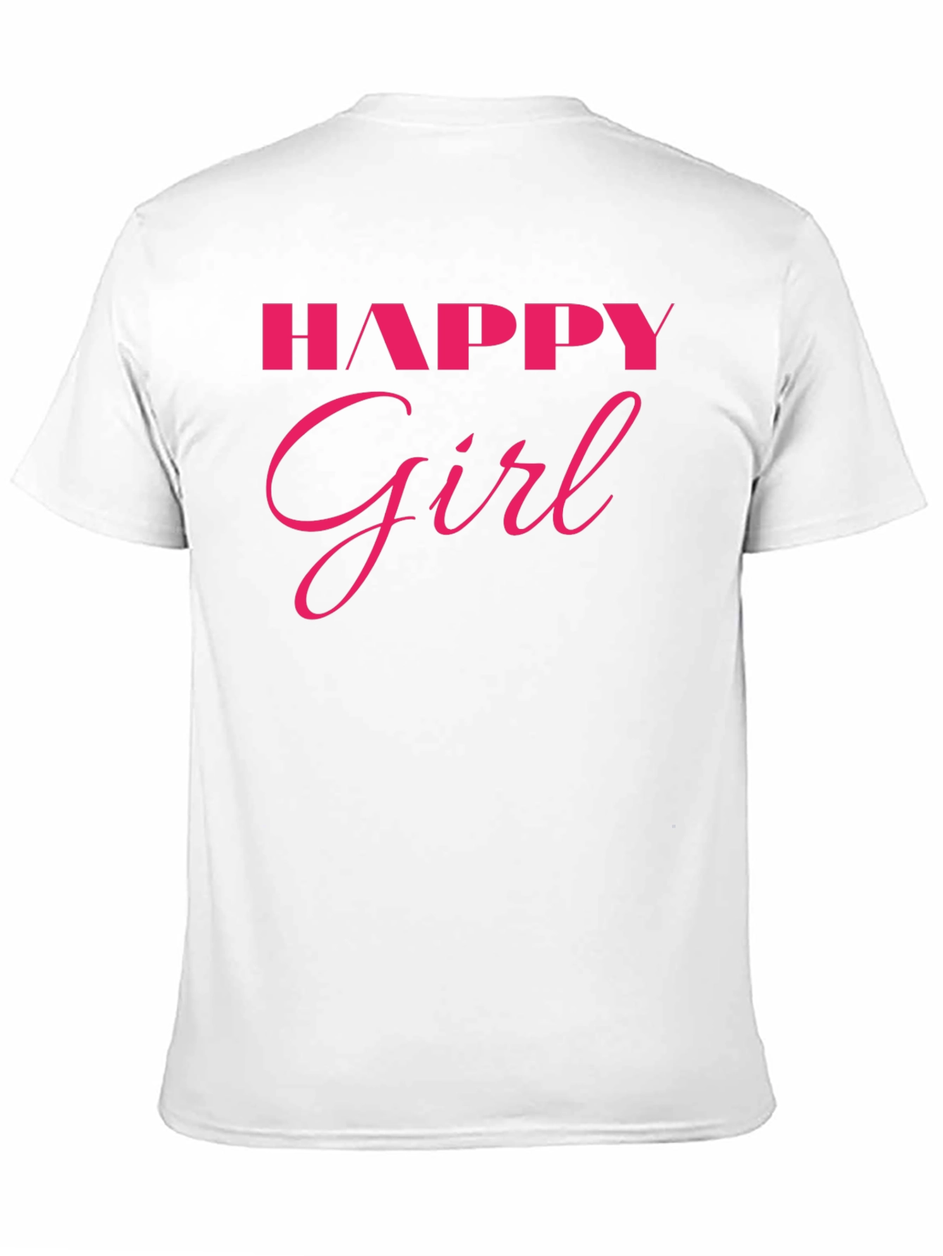 Happy Girl Graphic Tee - Black Cotton T-Shirt