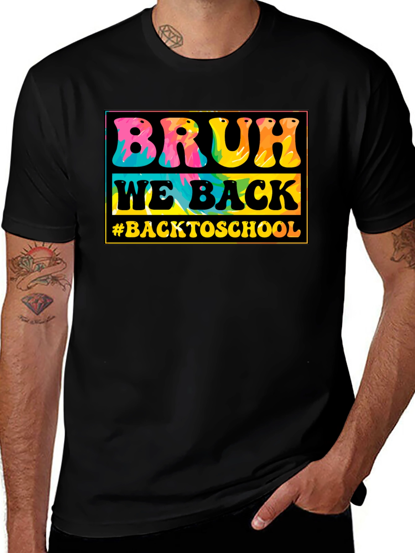 Bruh We Back to School Tie-Dye T-Shirt