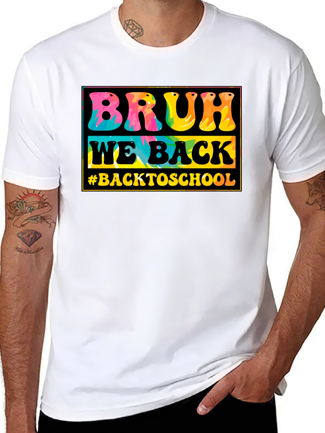 Bruh We Back to School Tie-Dye T-Shirt