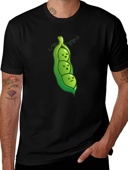 Three Peas in a Pod Graphic Tee - Black