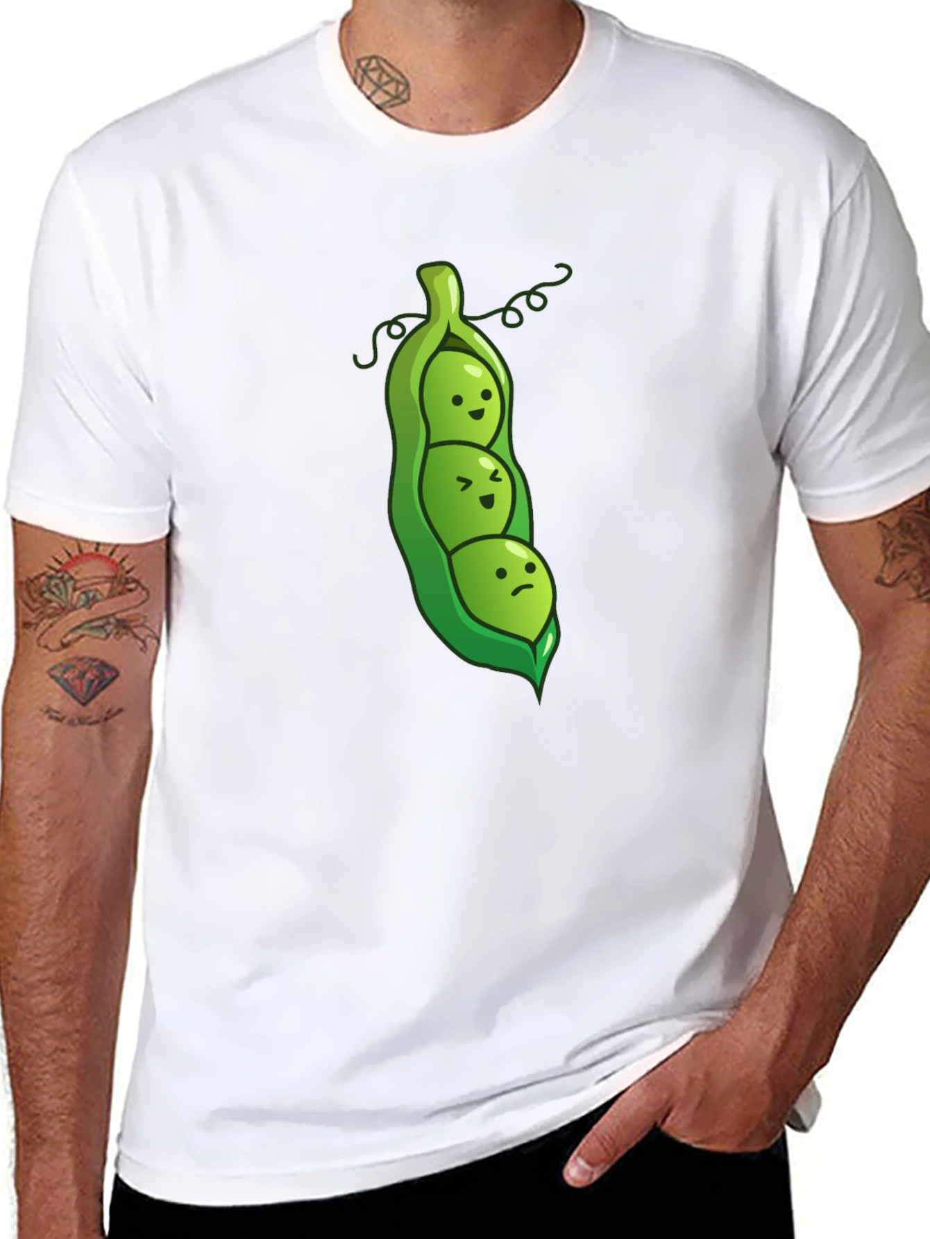 Three Peas in a Pod Graphic Tee - Black