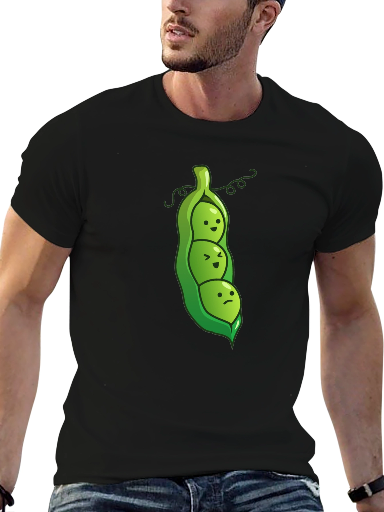 Three Peas in a Pod Graphic Tee - Black