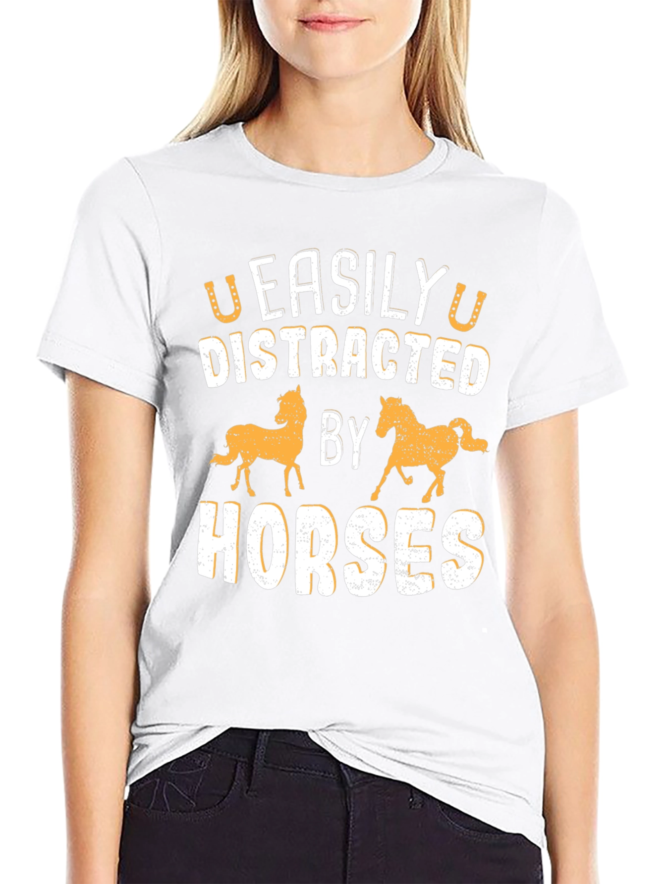 Easily Distracted By Horses Graphic T-Shirt