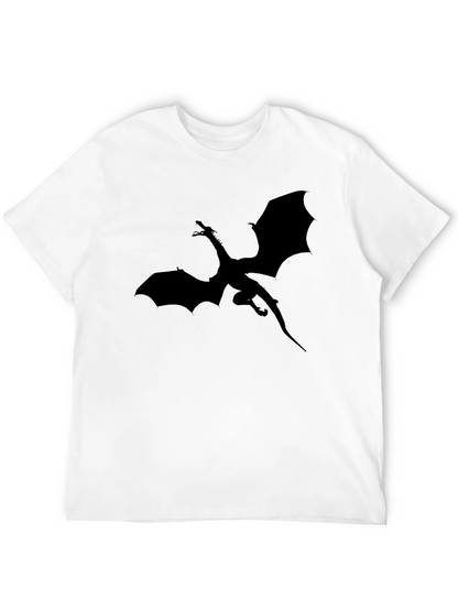 Dragon Silhouette Graphic T-Shirt - Black