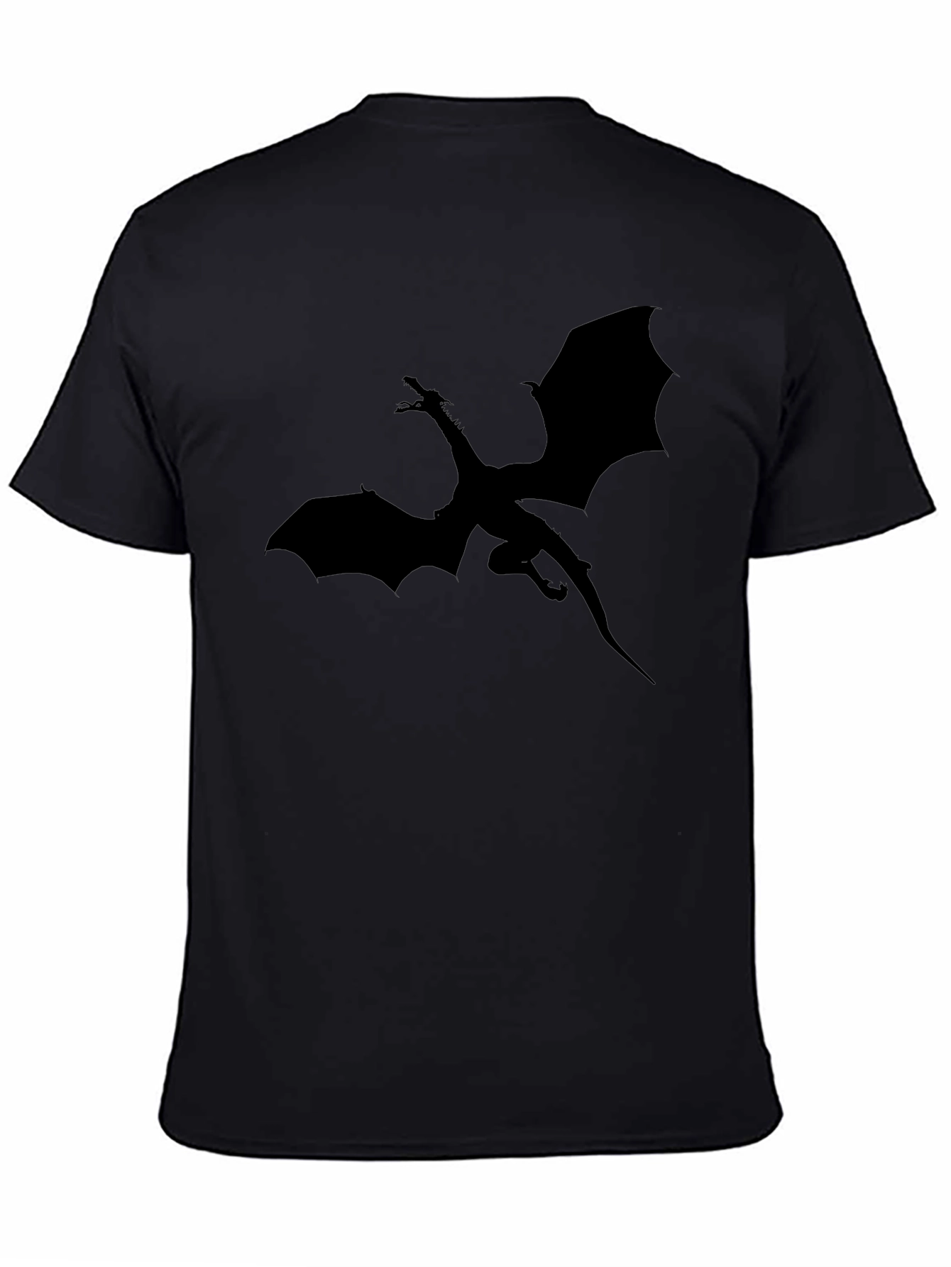 Dragon Silhouette Graphic T-Shirt - Black
