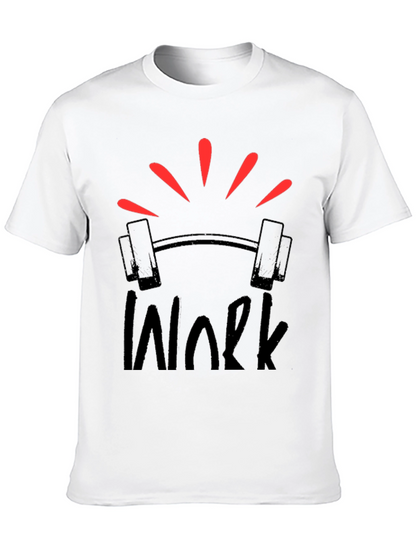 Work Barbell Graphic T-Shirt - Gym Motivation