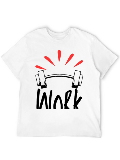 Work Barbell Graphic T-Shirt - Gym Motivation