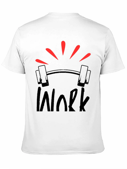 Work Barbell Graphic T-Shirt - Gym Motivation