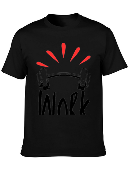 Work Barbell Graphic T-Shirt - Gym Motivation