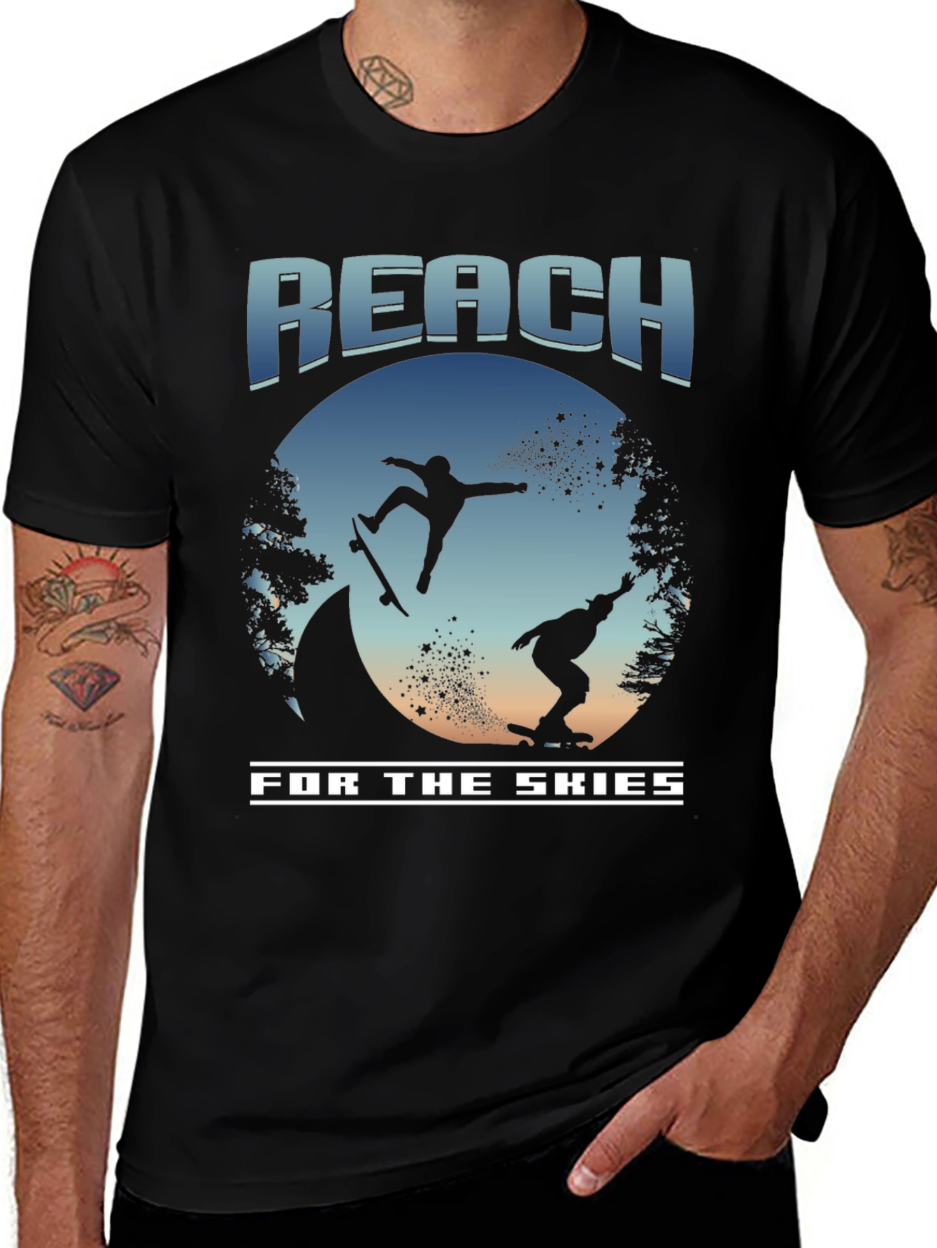 Reach for the Skies Skateboard T-Shirt