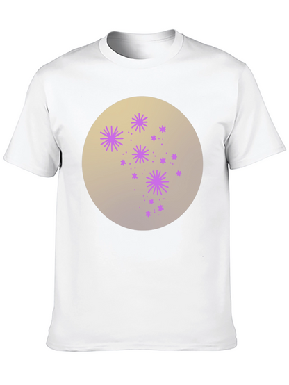 Celestial Starburst Graphic Tee - Black Cotton Blend