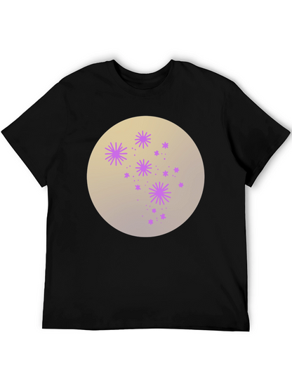 Celestial Starburst Graphic Tee - Black Cotton Blend