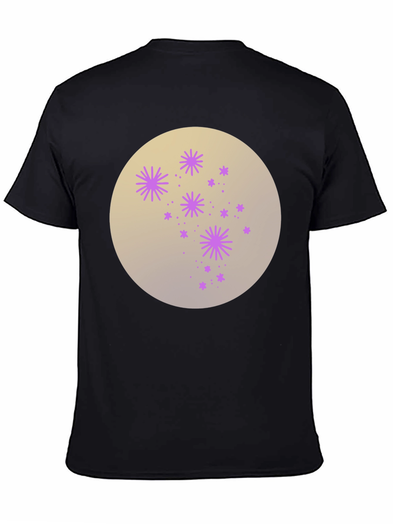 Celestial Starburst Graphic Tee - Black Cotton Blend