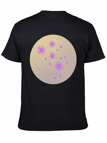 Celestial Starburst Graphic Tee - Black Cotton Blend