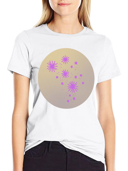 Celestial Starburst Graphic Tee - Black Cotton Blend