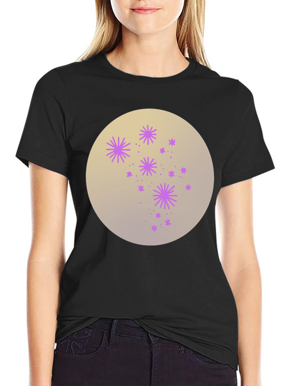 Celestial Starburst Graphic Tee - Black Cotton Blend