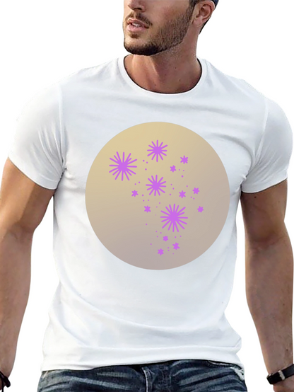 Celestial Starburst Graphic Tee - Black Cotton Blend