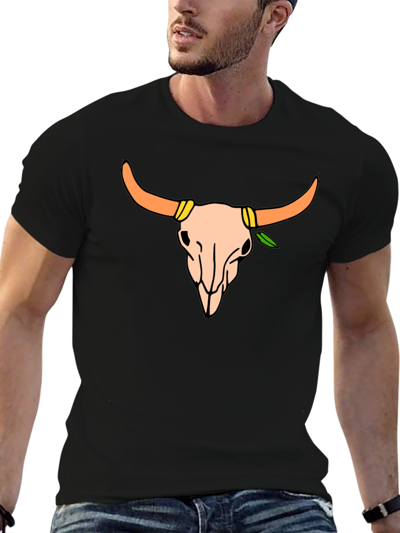 Skull Graphic Tee - Western Style Black T-Shirt
