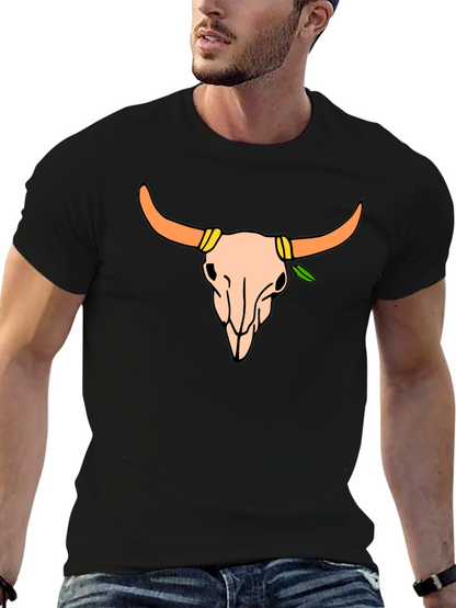 Skull Graphic Tee - Western Style Black T-Shirt