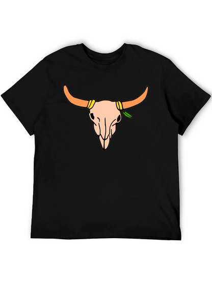 Skull Graphic Tee - Western Style Black T-Shirt