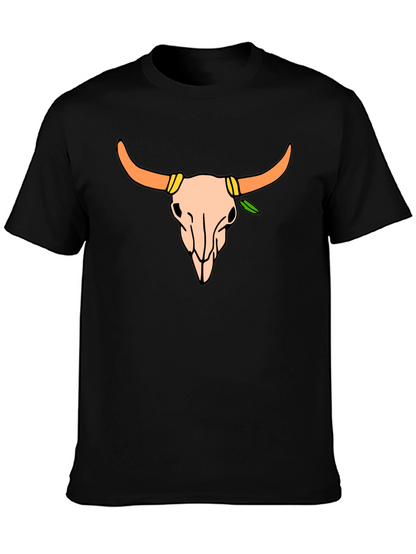 Skull Graphic Tee - Western Style Black T-Shirt