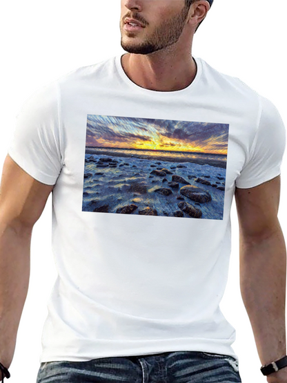 Sunset Beach Print T-Shirt
