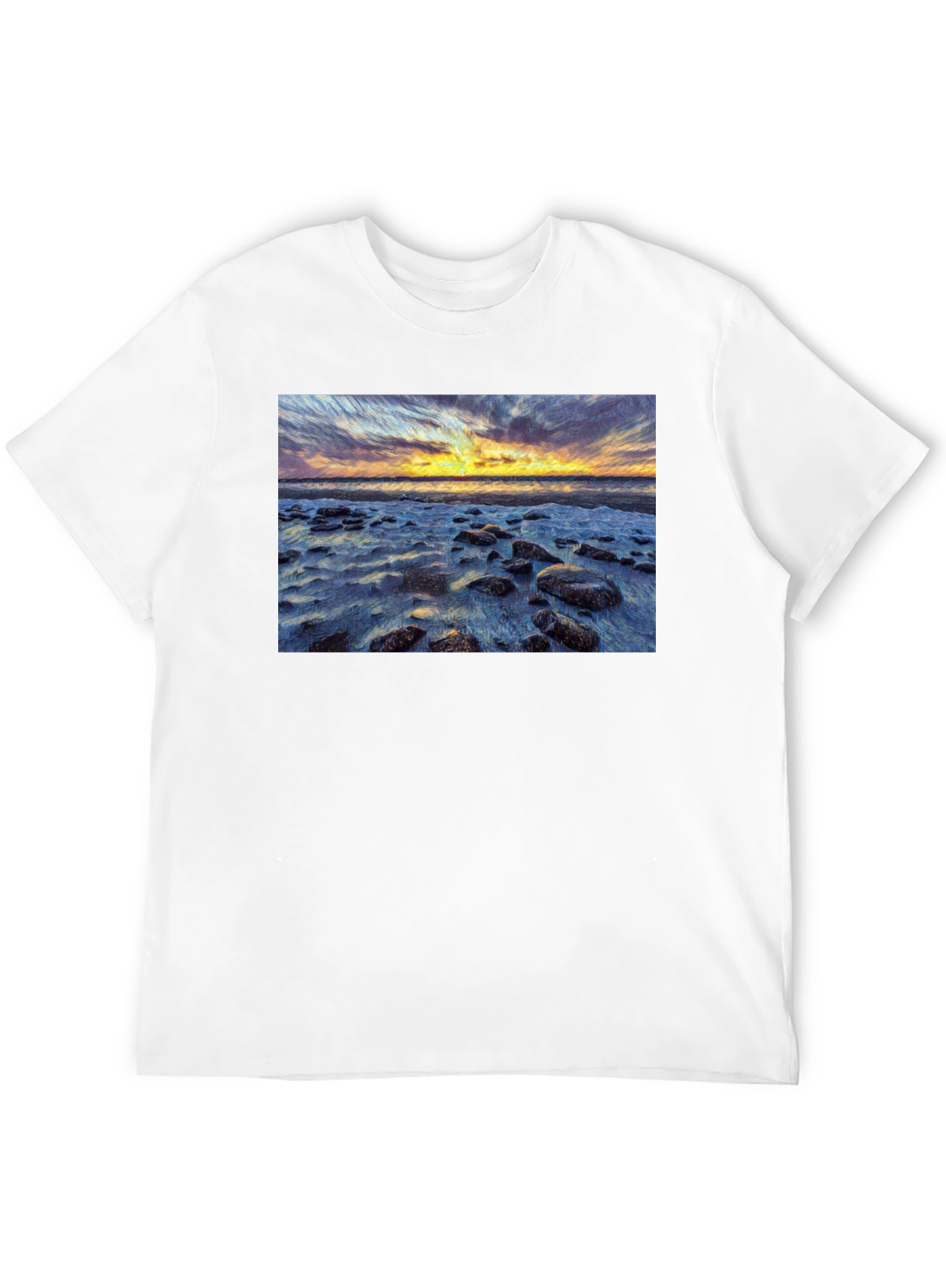 Sunset Beach Print T-Shirt