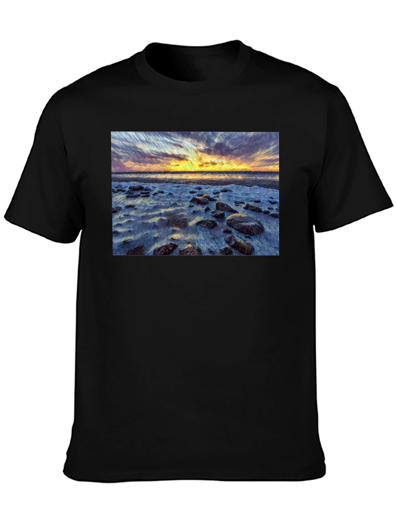 Sunset Beach Print T-Shirt