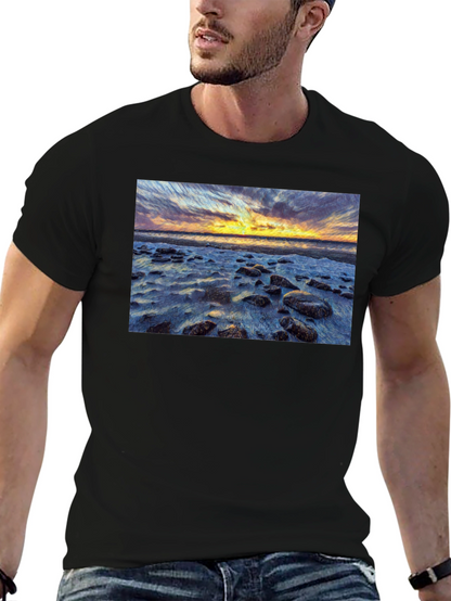 Sunset Beach Print T-Shirt