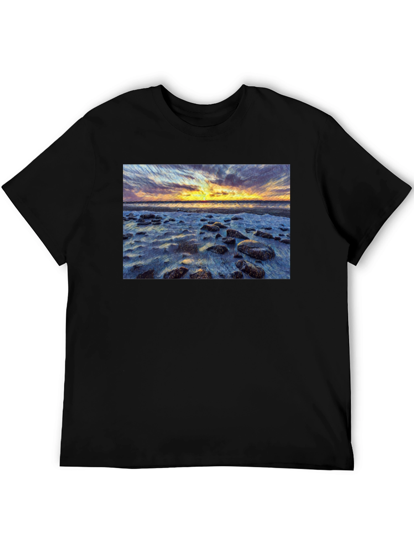 Sunset Beach Print T-Shirt