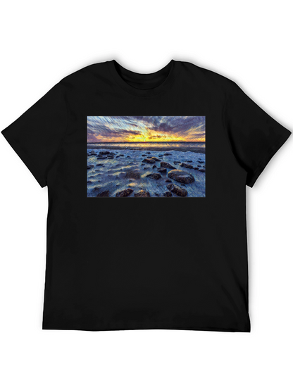 Sunset Beach Print T-Shirt