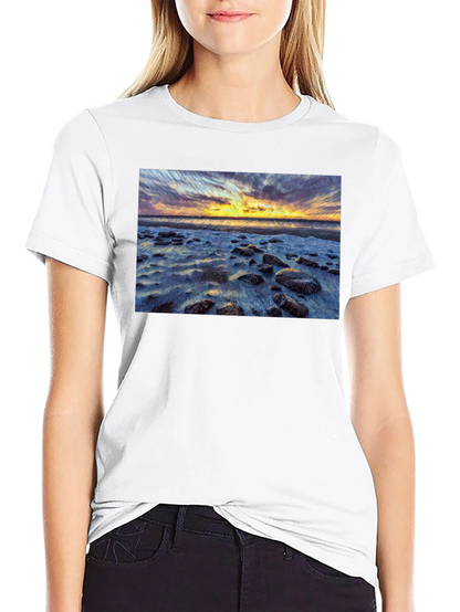 Sunset Beach Print T-Shirt