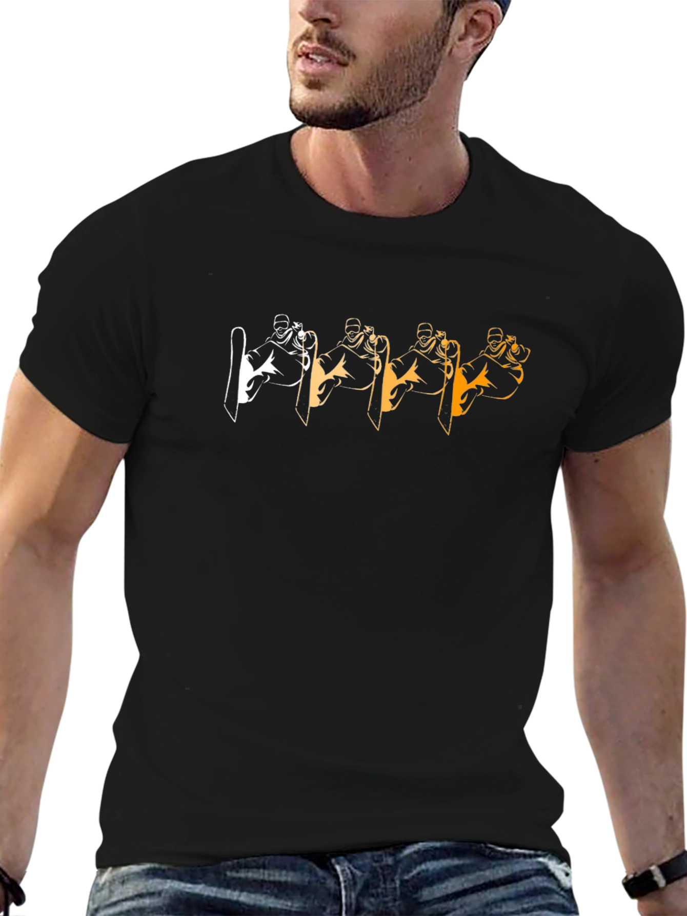 Cool Skier Graphic Tee - Black