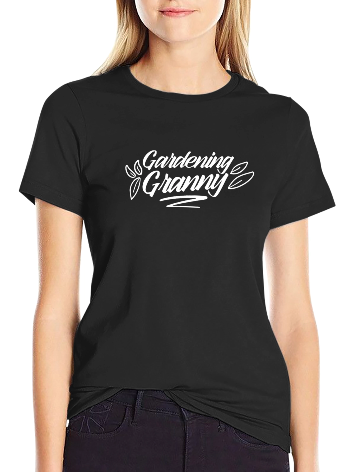 Gardening Granny T-Shirt - Black Cotton Tee