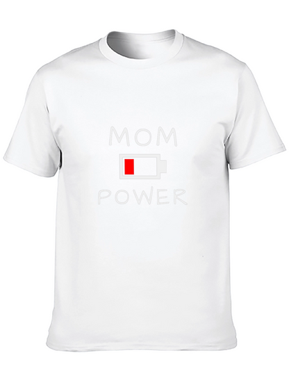 Mom Power Battery Graphic T-Shirt - Black