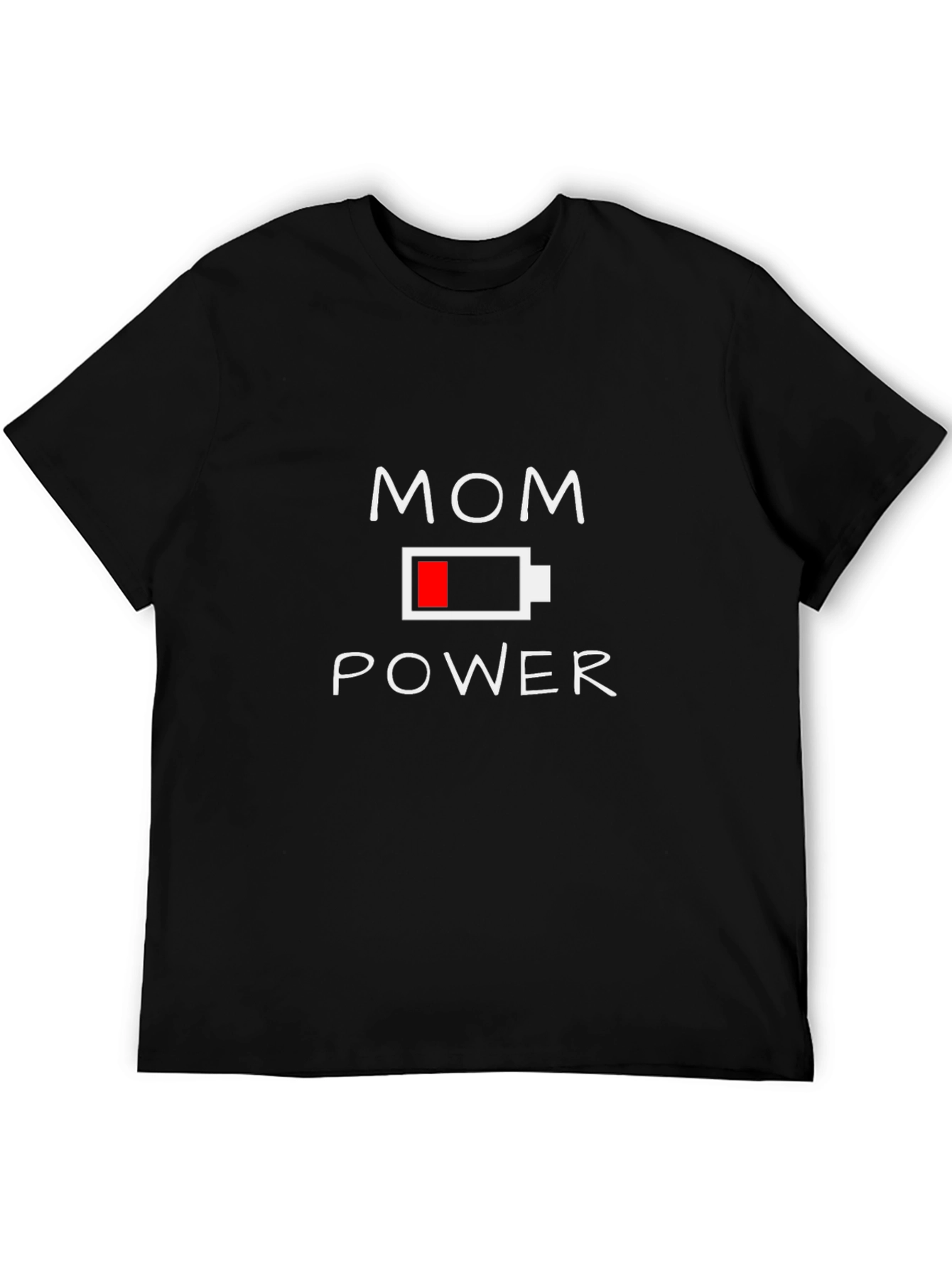 Mom Power Battery Graphic T-Shirt - Black