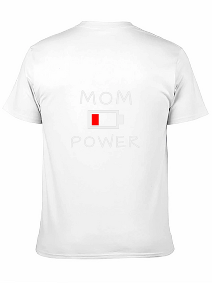 Mom Power Battery Graphic T-Shirt - Black