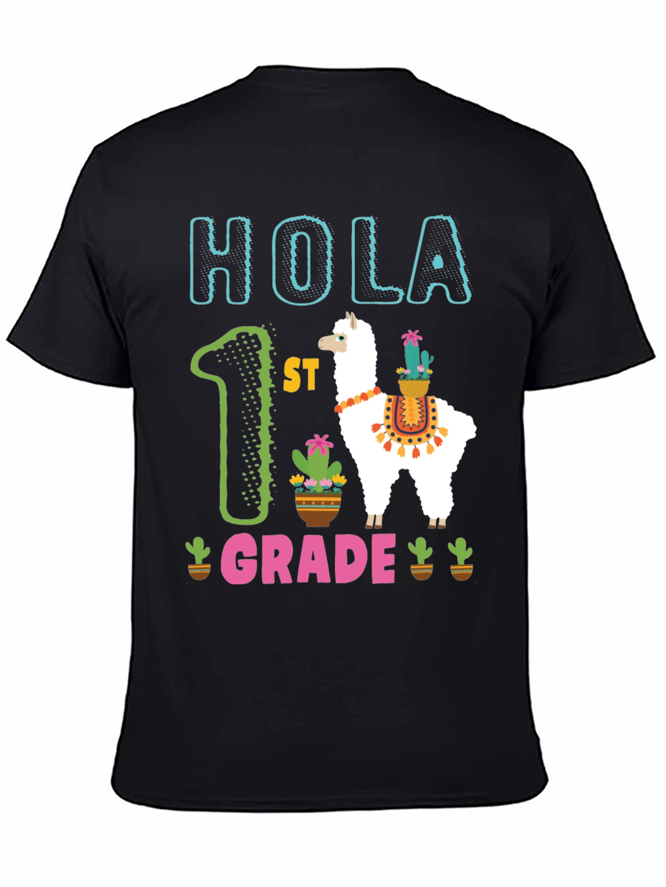 Hola 1st Grade Llama Kids T-Shirt
