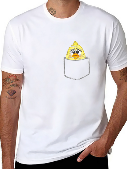 Sad Chick in Pocket Graphic T-Shirt