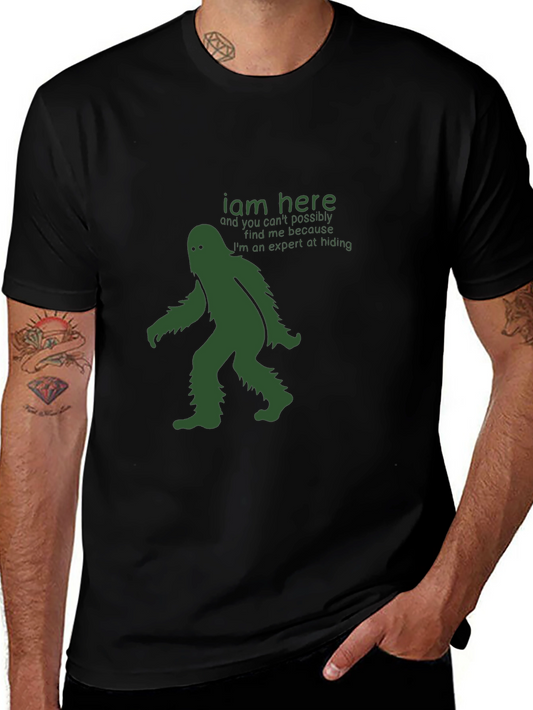 Sasquatch Expert Hiding Tee - I Am Here Graphic T-Shirt